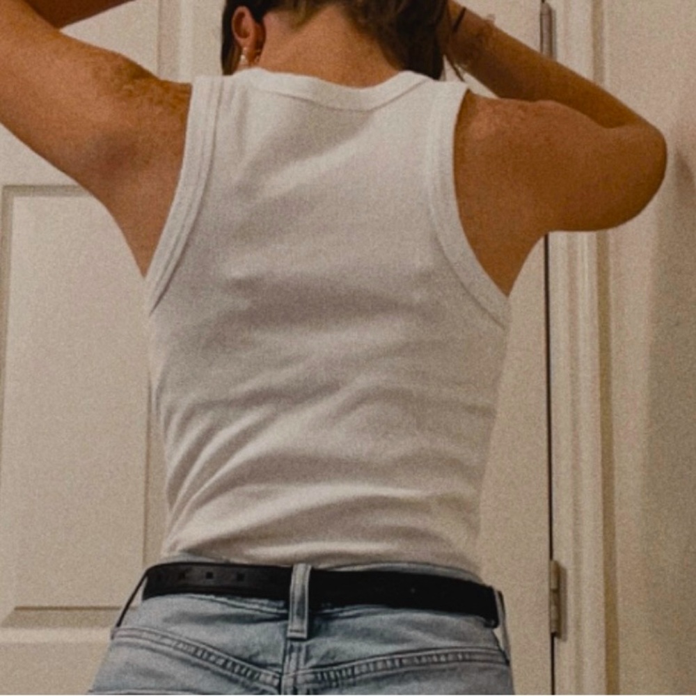 white ribbed tank top